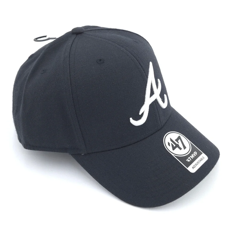 Atlanta Braves '47 Brand MVP Adjustable Hat Navy Blue MLB Baseball Cap OSFM NEW